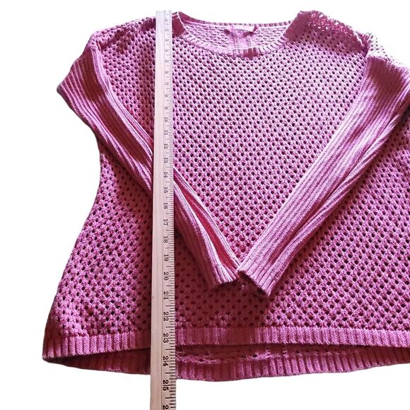 PRANA Parker Open Knit 100% Organic Cotton Sweater Red Slate Womens XSmall - Picture 9 of 11